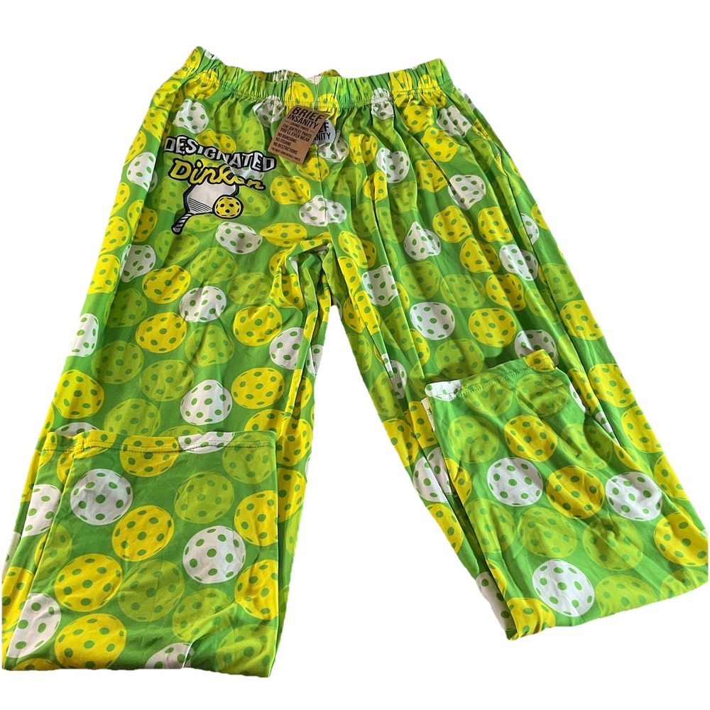 Brief Insanity Lounge Pant Unisex XXL Green Pickleball Designated Dinker Graphic